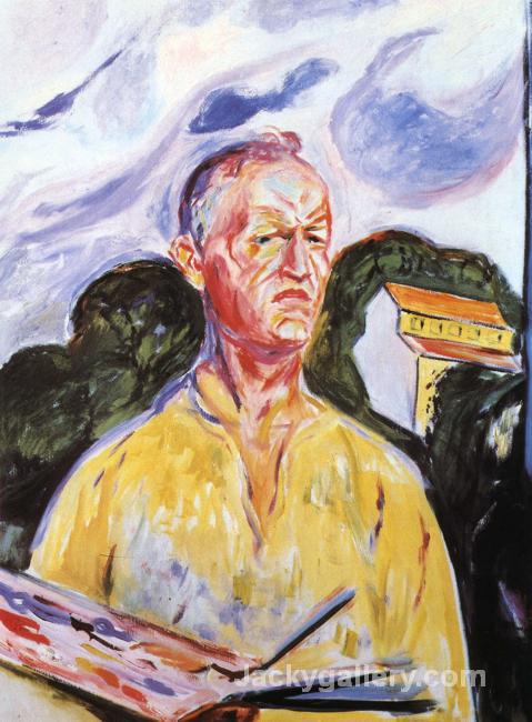 Self-Portrait at Ekely by Edvard Munch paintings reproduction
